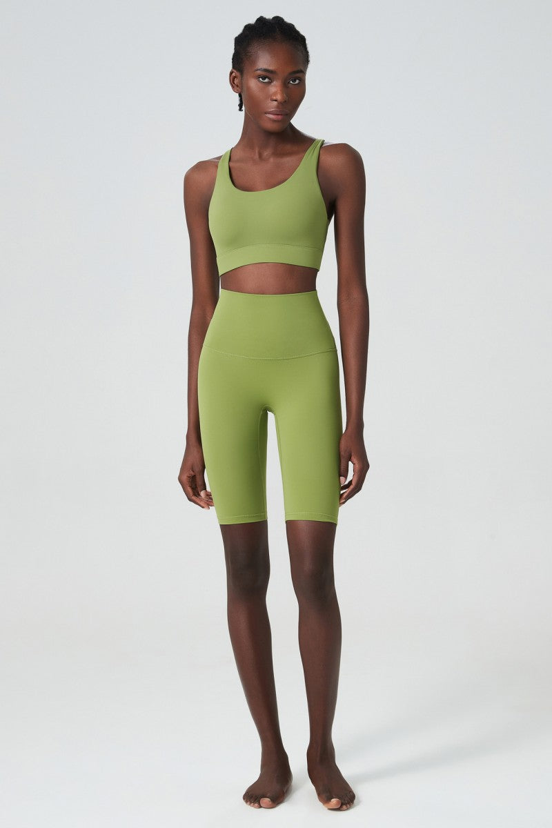 Women's plus size nude sportswear two-piece pants