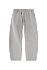 Unisex Fall Fleece Elastic Waist Curved Wide Leg Sweatpants