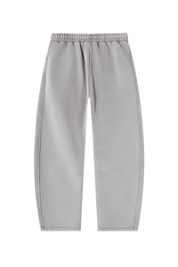 Unisex Fall Fleece Elastic Waist Curved Wide Leg Sweatpants