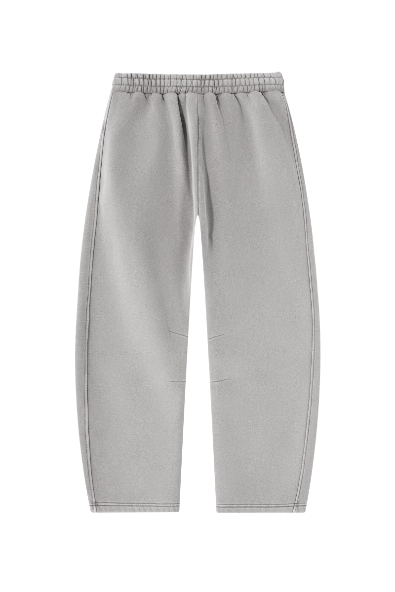 Unisex Fall Fleece Elastic Waist Curved Wide Leg Sweatpants