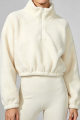 Women's Cropped Half Zip Fleece Top