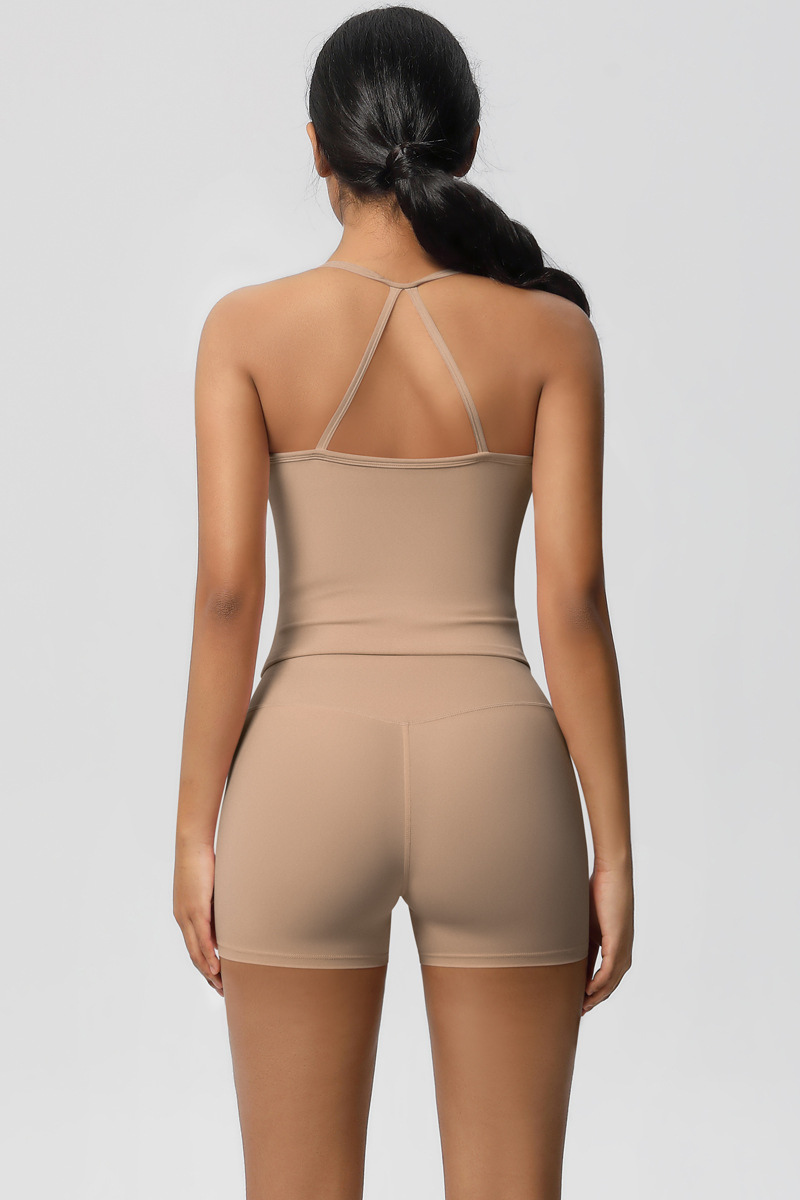 Women Workout Set: Quick Dry Sports Bra + High Waist Shorts