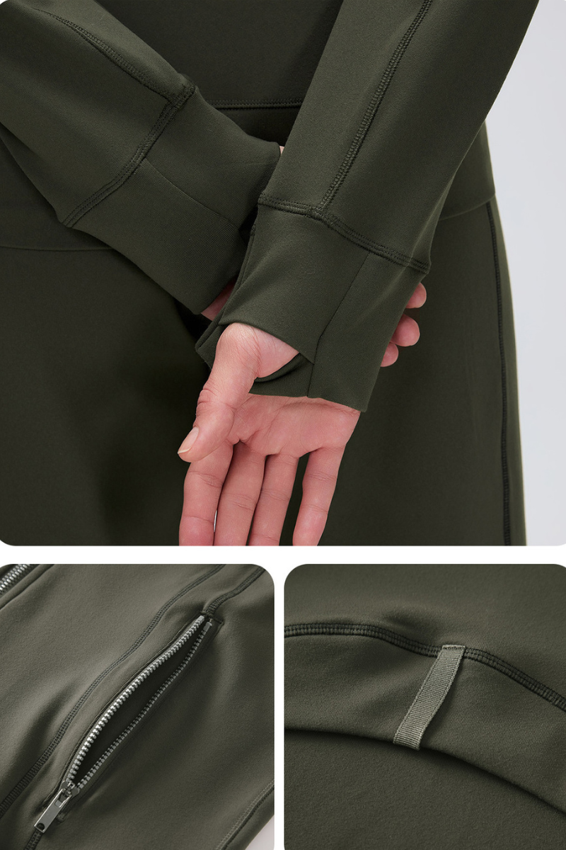 Women's Fall Stand Collar Two-way Zipper Sports Jacket