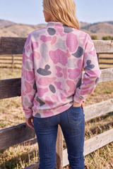 Women's Winter Camo Howdy Letter Mock Neck Sweatshirt