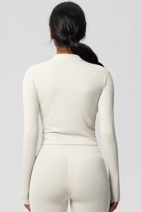 Women's round neck front zipper sports jacket