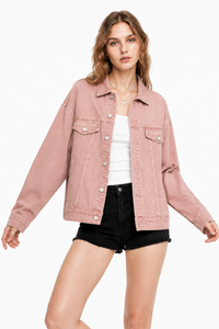 Women's Fall 100% Cotton Oversized Washed Denim Jacket