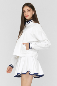 Women's Fall Tennis Set:Quarter Zip Sweatshirts And Skirts