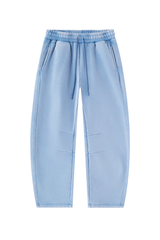 Unisex Fall Fleece Elastic Waist Curved Wide Leg Sweatpants