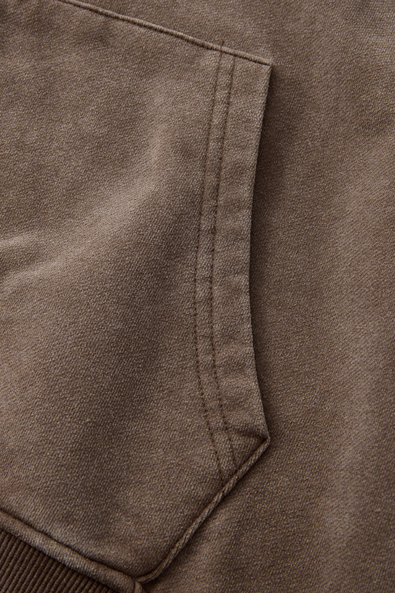 Men's Fall 100% Cotton Retro Boxy Two-Way Zip Hooded Jacket