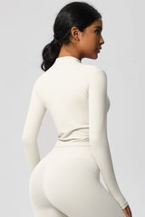 Women's round neck front zipper sports jacket