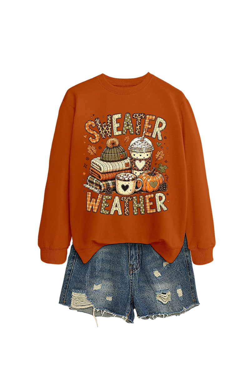 Women's Fall Christmas Cute Pumpkin Letter Print Pullover