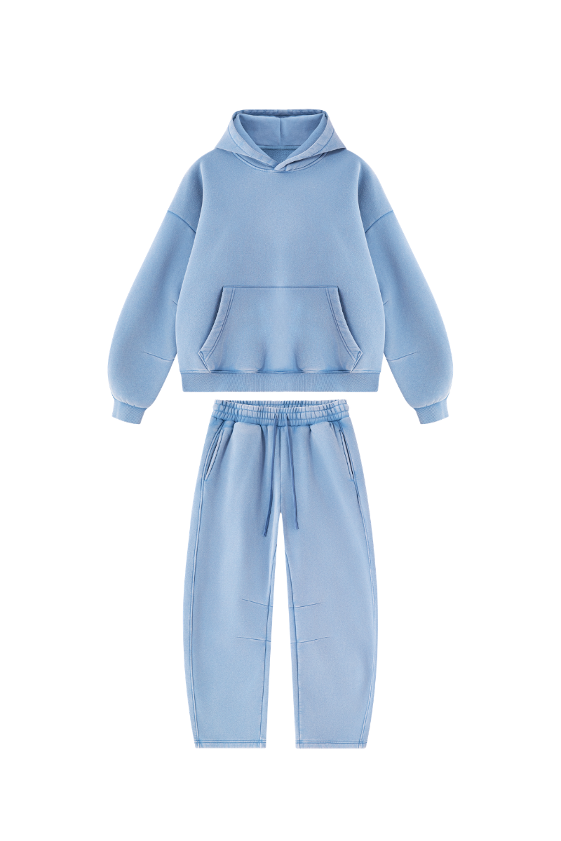 Unisex Fall Fleece Sets:Relaxed Hoodie And Sweatpants