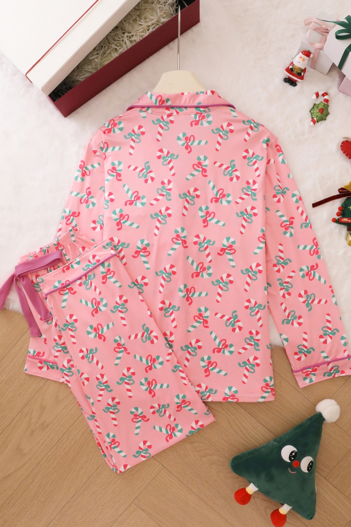 Women's Christmas Tree Printed Christmas Pajama Set