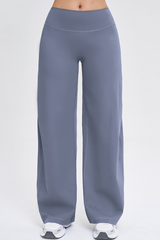 Women's High Waist V-Seam Butt Lifting Draped Wide Leg Pants