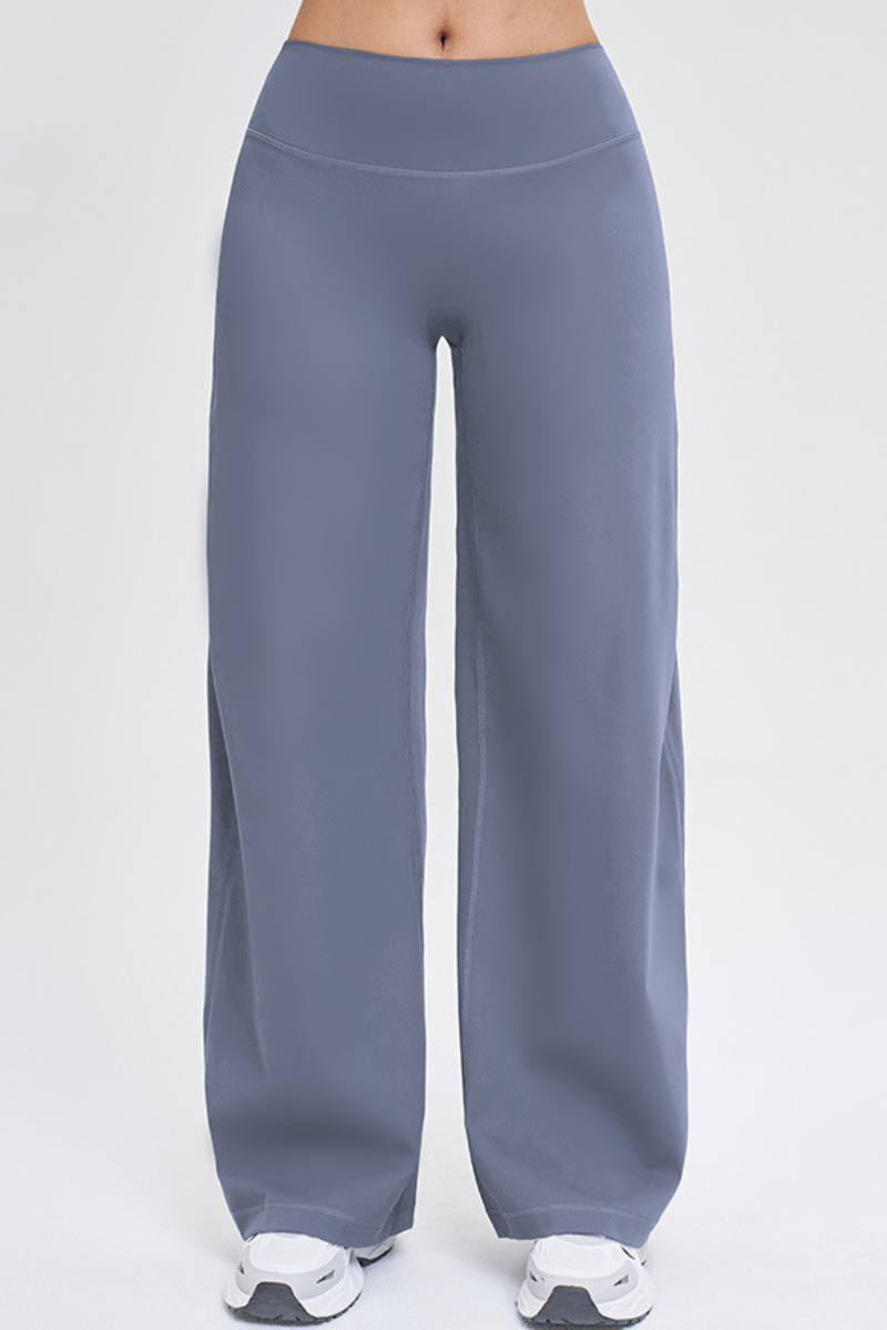 Women's High Waist V-Seam Butt Lifting Draped Wide Leg Pants
