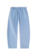 Unisex Fall Fleece Elastic Waist Curved Wide Leg Sweatpants