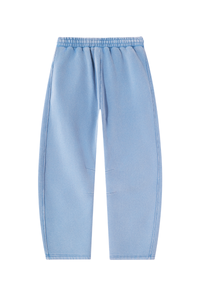 Unisex Fall Fleece Elastic Waist Curved Wide Leg Sweatpants