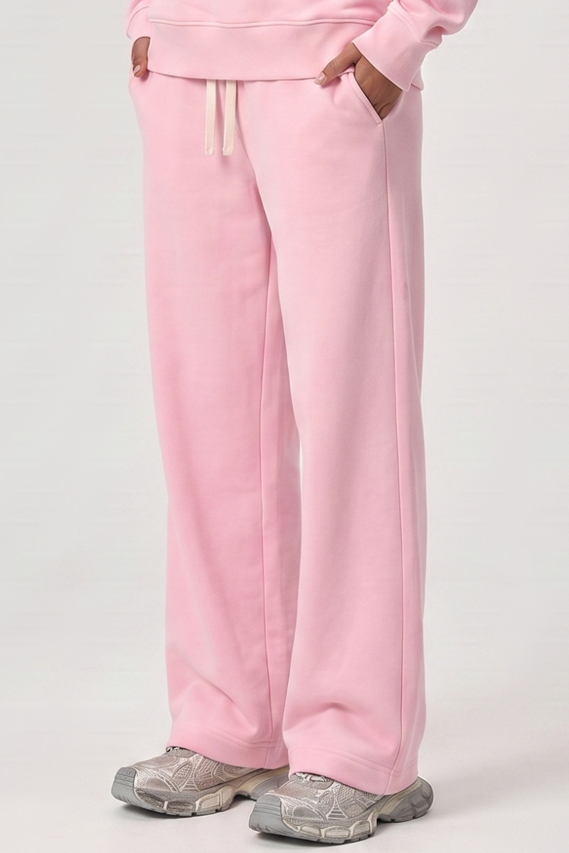 Unisex Fall Drawstring Side Pocket Wide Leg Sweatpants