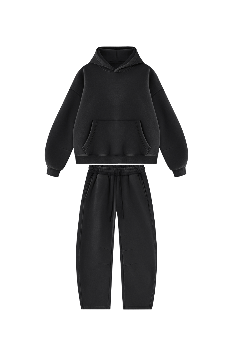 Unisex Fall Fleece Sets:Relaxed Hoodie And Sweatpants