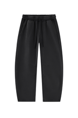 Unisex Fall Fleece Elastic Waist Curved Wide Leg Sweatpants