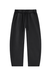 Unisex Fall Fleece Elastic Waist Curved Wide Leg Sweatpants