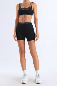 Women's Polka Dot Thin Strap Bra & High Rise Shorts Set