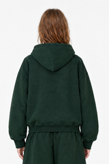 Women's Fall 100% Cotton Terry Double-Zip Hooded Jacket