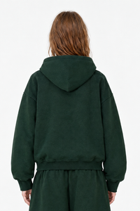 Women's Fall 100% Cotton Terry Double-Zip Hooded Jacket