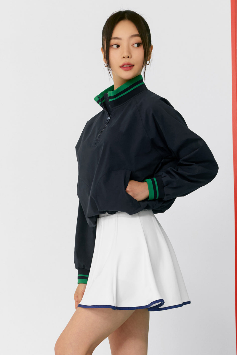Women's Fall Tennis Set:Quarter Zip Sweatshirts And Skirts