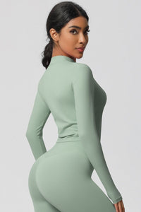 Women's round neck front zipper sports jacket