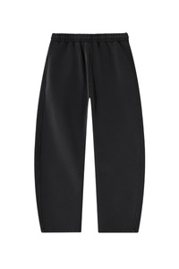 Unisex Fall Fleece Elastic Waist Curved Wide Leg Sweatpants