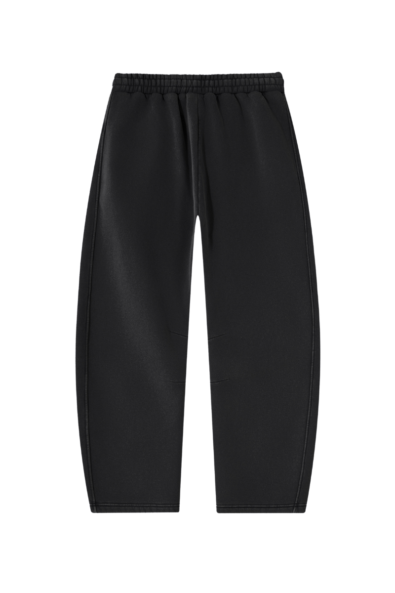 Unisex Fall Fleece Elastic Waist Curved Wide Leg Sweatpants