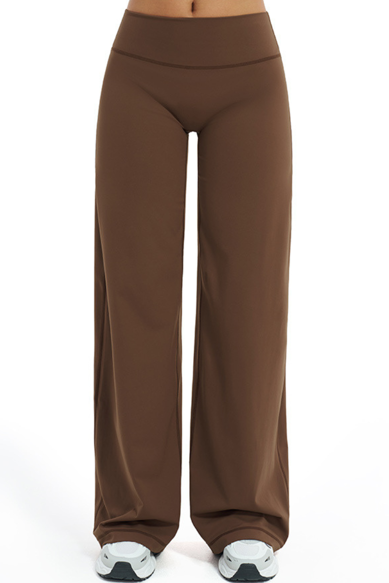 Women's High Waist V-Seam Butt Lifting Draped Wide Leg Pants