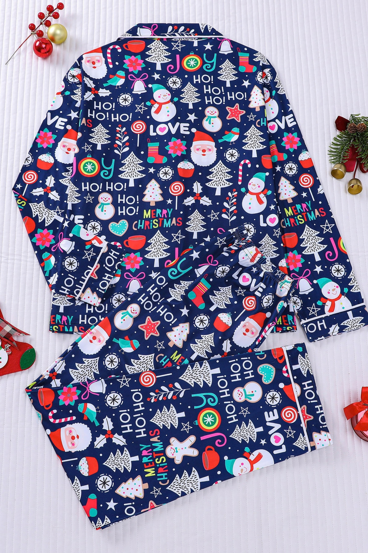 Women's Christmas Tree Printed Christmas Pajama Set