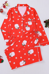 Women's Christmas Tree Printed Christmas Pajama Set