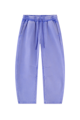 Unisex Fall Fleece Elastic Waist Curved Wide Leg Sweatpants
