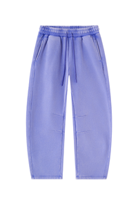 Unisex Fall Fleece Elastic Waist Curved Wide Leg Sweatpants