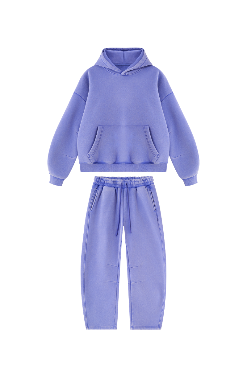 Unisex Fall Fleece Sets:Relaxed Hoodie And Sweatpants