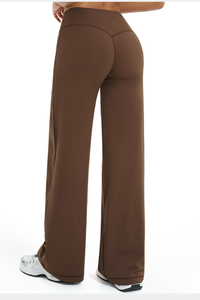 Women's High Waist V-Seam Butt Lifting Draped Wide Leg Pants