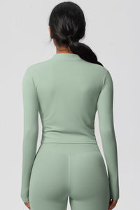 Women's round neck front zipper sports jacket