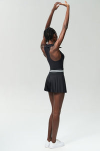 Sports & Fitness V-neck quick-drying tennis skirt two-piece set