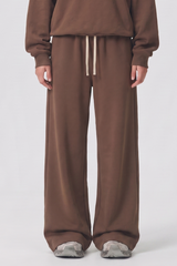 Unisex Fall Drawstring Side Pocket Wide Leg Sweatpants