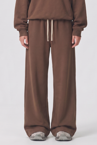 Unisex Fall Drawstring Side Pocket Wide Leg Sweatpants
