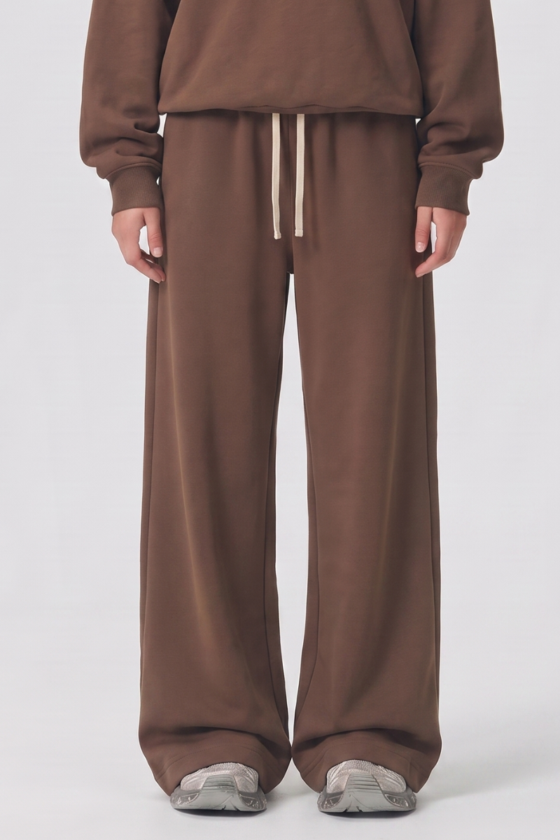 Unisex Fall Drawstring Side Pocket Wide Leg Sweatpants