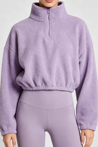 Women's Cropped Half Zip Fleece Top