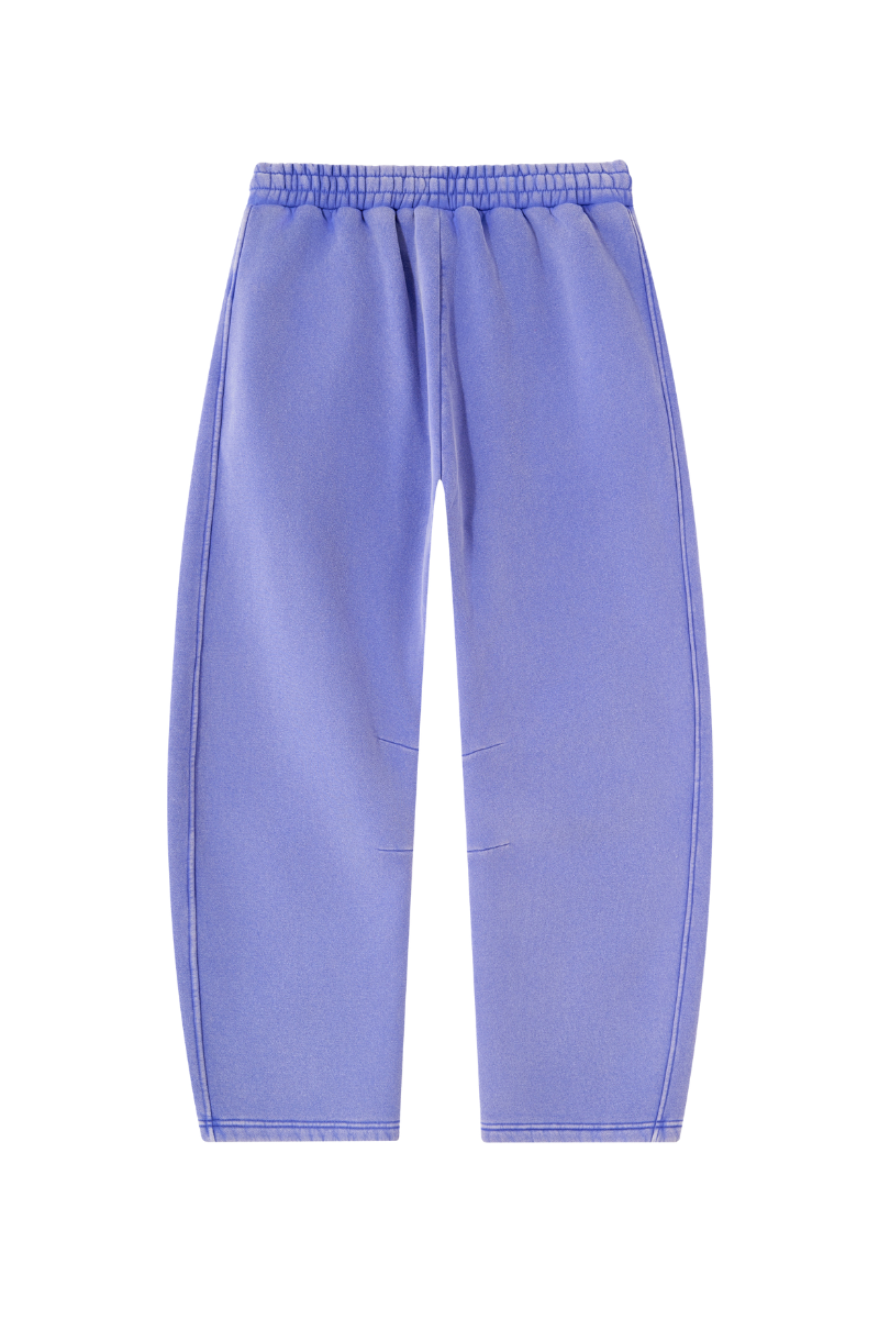 Unisex Fall Fleece Elastic Waist Curved Wide Leg Sweatpants