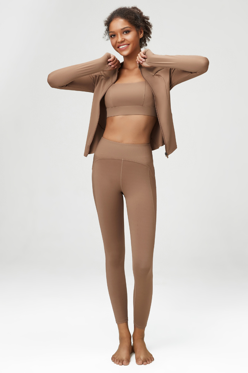 Classic Plus Size Bare Feel Three-piece Yoga Wear Set