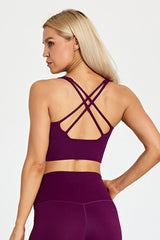 Detachable Chest Pad Cross-Back Sports Bra
