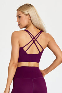 Detachable Chest Pad Cross-Back Sports Bra