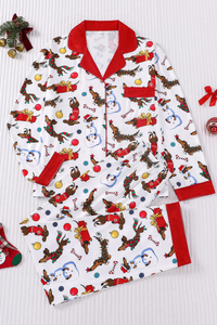 Women's Christmas Tree Printed Christmas Pajama Set